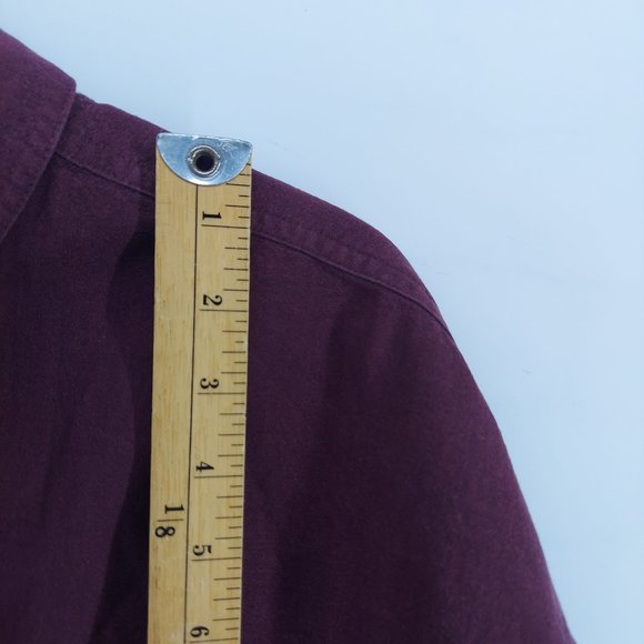 Eddie Bauer Mens Bainbridge flannel purple heavyweight Button Down Sz XL - Picture 6 of 8